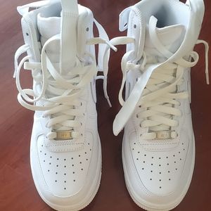 Nike airforce hi top sneakers, white womens size 8..Never been worn brand new